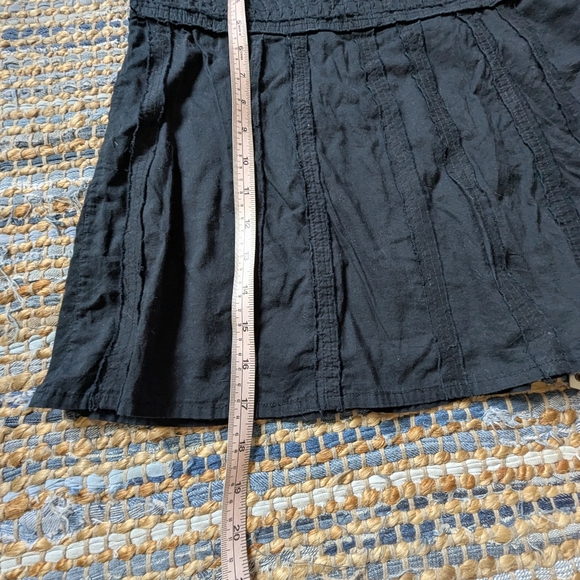 Prana Black Cotton Panel Mini Skirt 6 Beachy Indie Sleaze Minimalist Casual Side - Picture 3 of 8